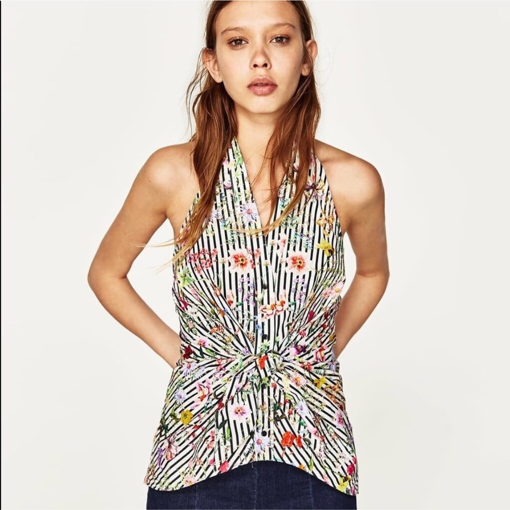 Zara knitted halter top